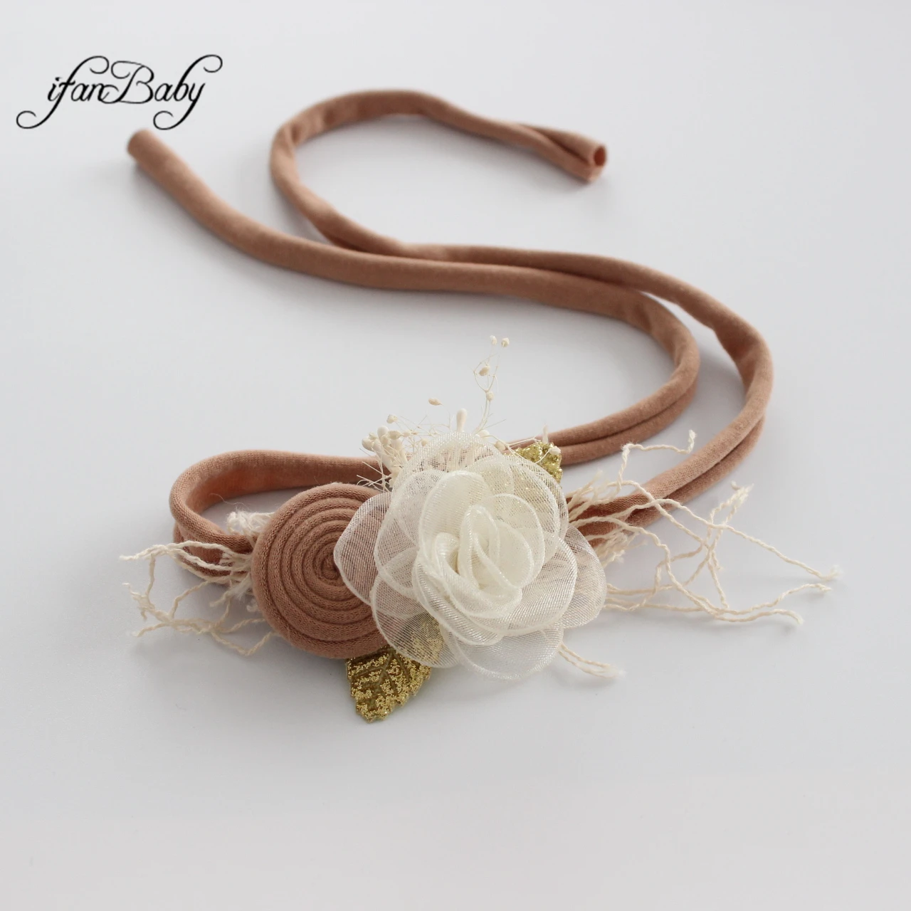 Kids Gilr Women Vintage Rose Flower Headband Nylon Elastic Headband