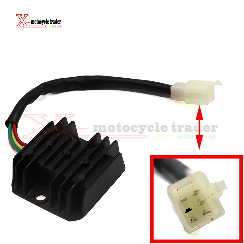 Motorcycle Brand New 5 wire Voltage Regulator Rectifier 5 pin FXD ZJ 12V GY6 scooter ATV 50cc 125cc 150cc