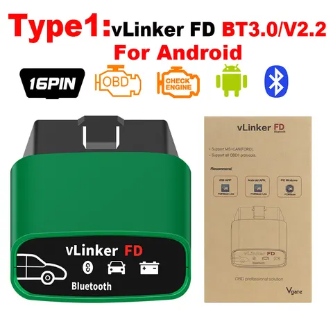Диагностический сканер Vgate vLinker FD ELM327 Bluetooth 4.0 FORScan Wi-Fi OBD2 J2534 для автомобилей Ford
