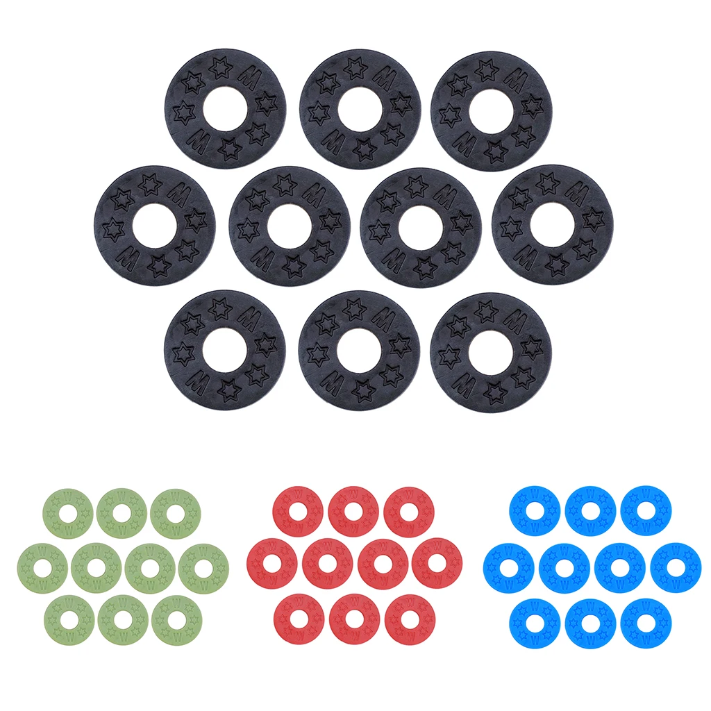 10 Pieces Acoustic Electric Guitar Bass Strap Block Rubber Safety Strap Lock Washer Gasket Cushion