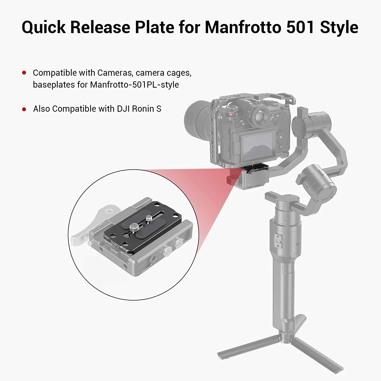 SmallRig Quick Release Plate DSLR Camera Plate QR Plate Quick Dovetail For manfrotto tripod plate 577, 501, 504, 701,for DJI RS