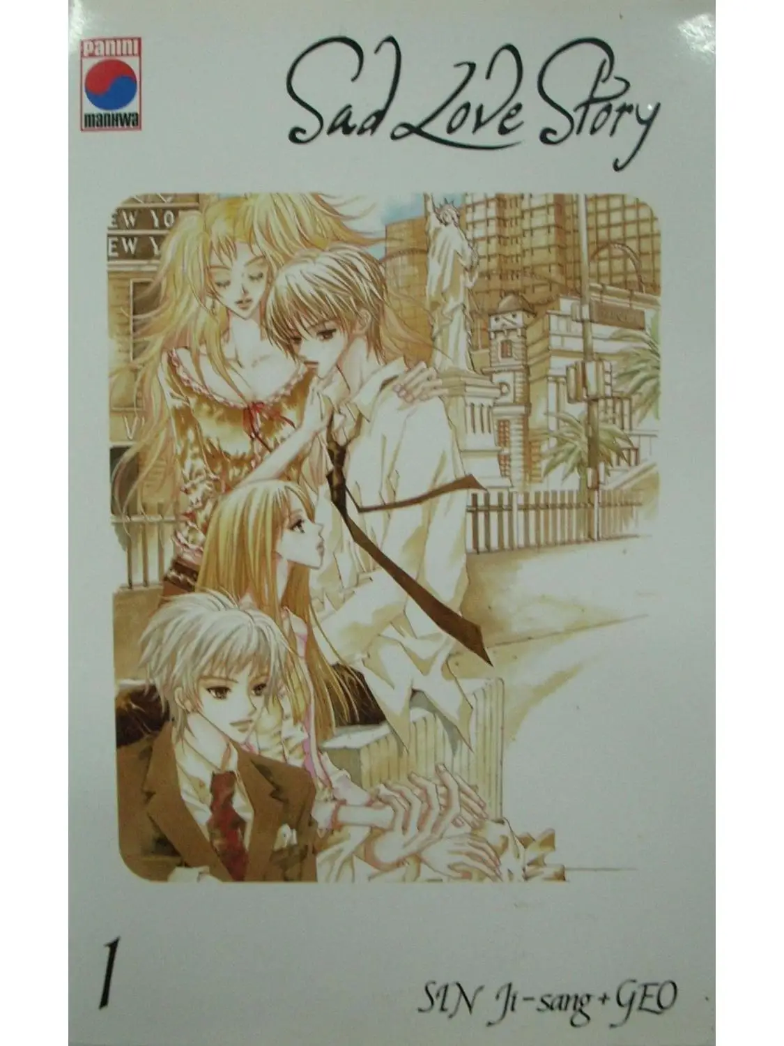 MANGA SHOJO, SAD LOVE STORY No. 1, ED PANINI, author SIN JI-SAN, year 2008, MANHWA MINI series of 5, TEBEO in Spanish