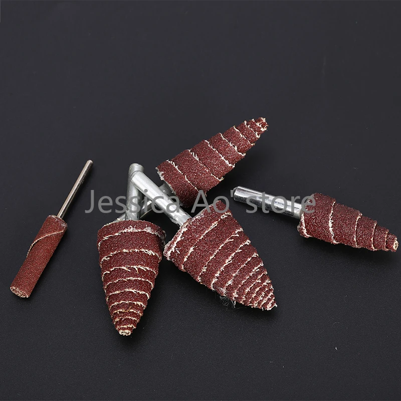 10pcs 10-30mm 80 Grit Coarse Sand Sand Paper Cone Shape Electric Grinding Wheel Polishing Wood Abrasive Cloth Metal Sandpaper