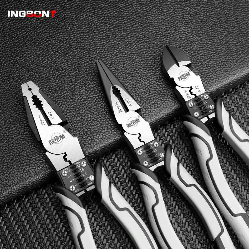 INGBONT متعددة الوظائف العالمي قطري كماشة إبرة زردية طويلة الفكين معدات الكمبيوتر العالمي سلك القواطع كهربائي