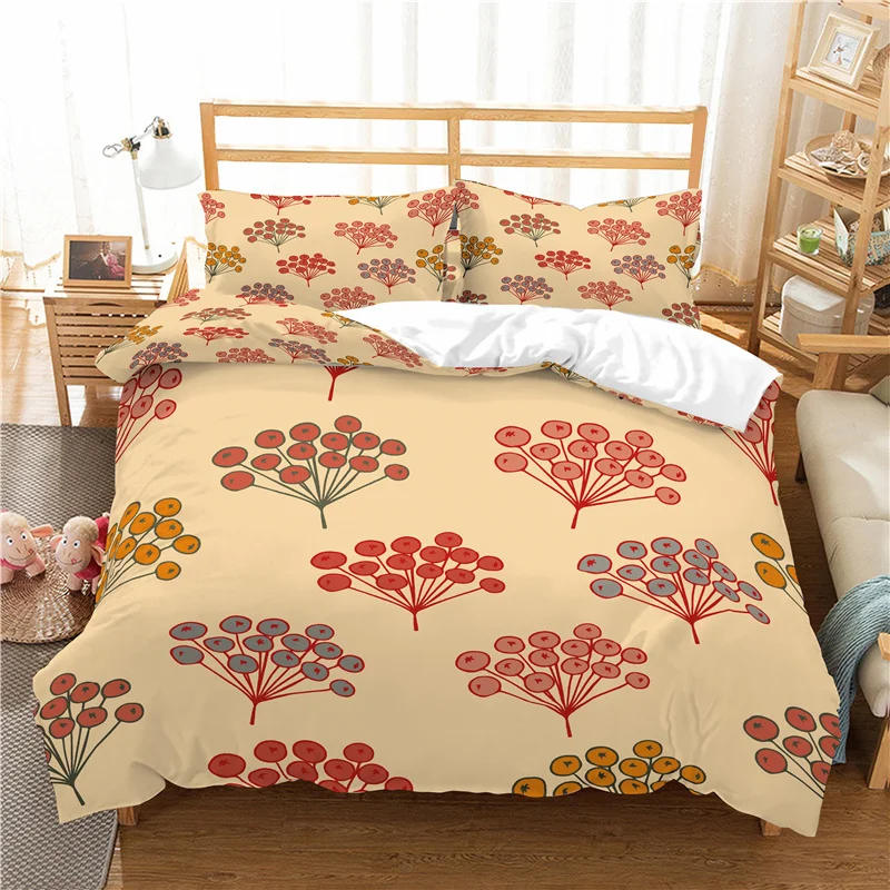 

Home Textile Luxury 3D Bunch Berry Print 2/3Pcs Comfortable Duvet Cover PillowCase Bedding Sets Queen and King EU/US/AU Size