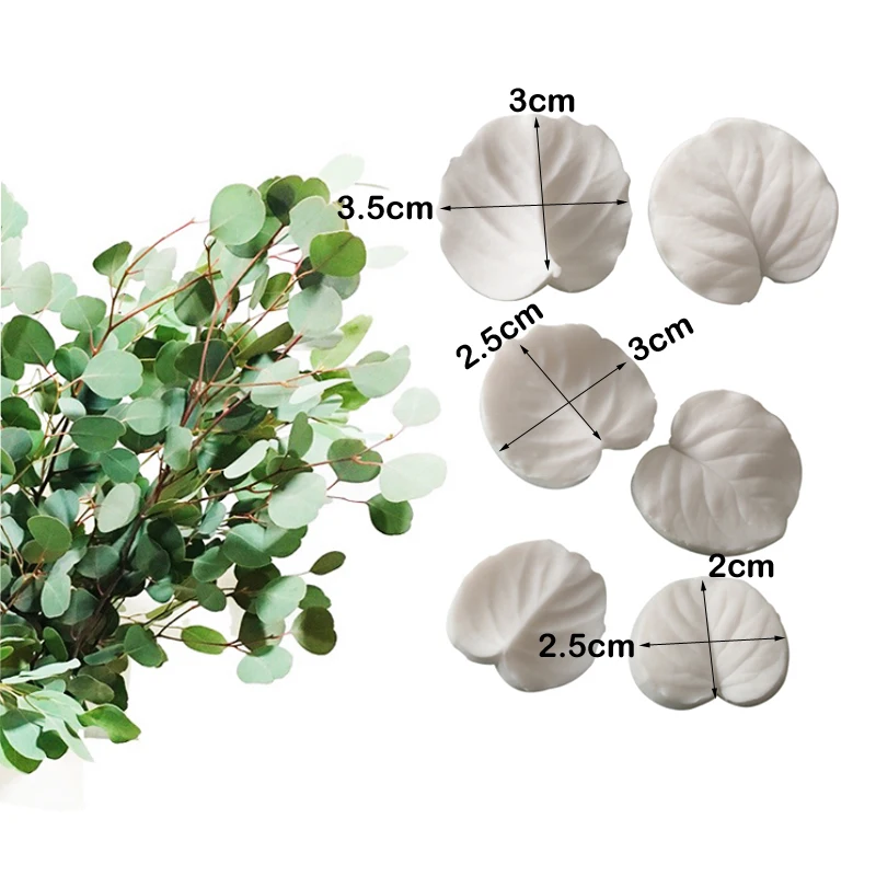 Eucalyptus Leaves Silicone Mold Fondant Mould Cake Decorating Tools Chocolate Gumpaste Clay Flower, Sugarcraft Tools  M2162