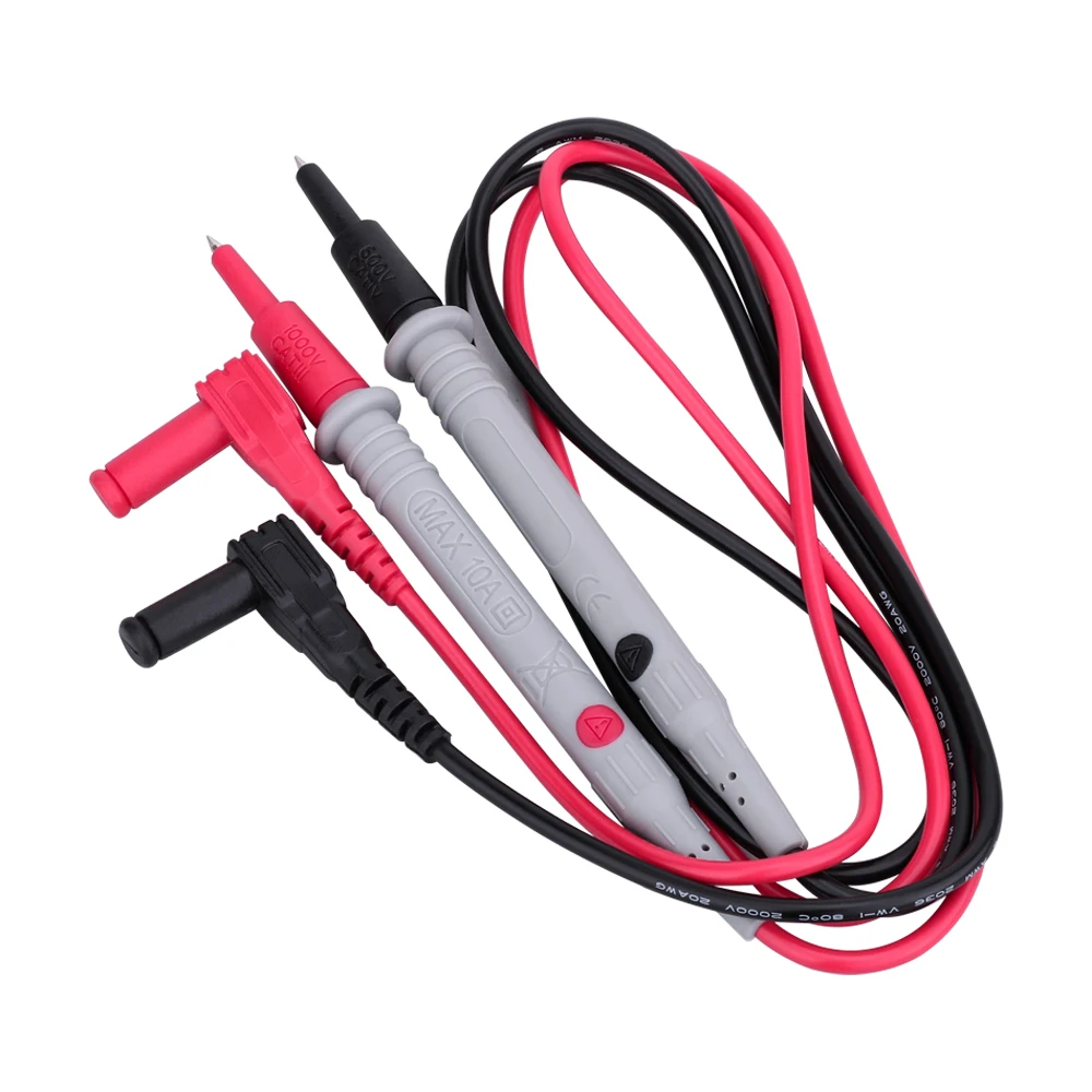 GVDA Digital Multimeter Probe Soft Silicone Wire Needle Tip Universal Test Leads with Alligator Clip 1000V 10A GD128