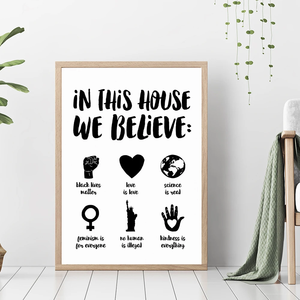 Housewarming Quote Canvas Painting Black White Girl Power Feminism Posters And Prints Feminist Wall Art Pictures For Living Room