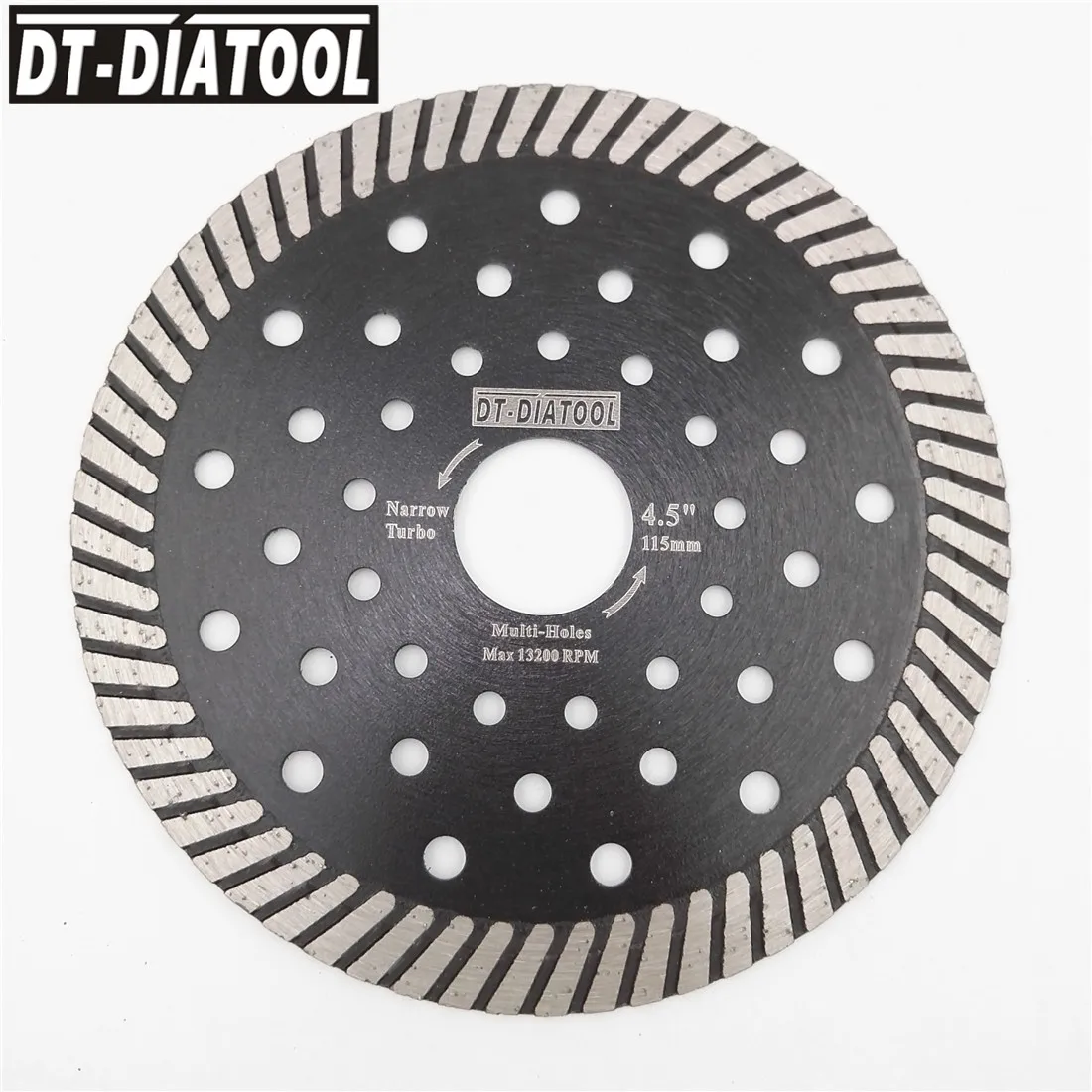 DT-DIATOOL 10pcs Dia 115mm/4.5 inch Diamond Hot Pressed Narrow Turbo Saw Blades For Granite Marble Cutting Disc With Multi Holes