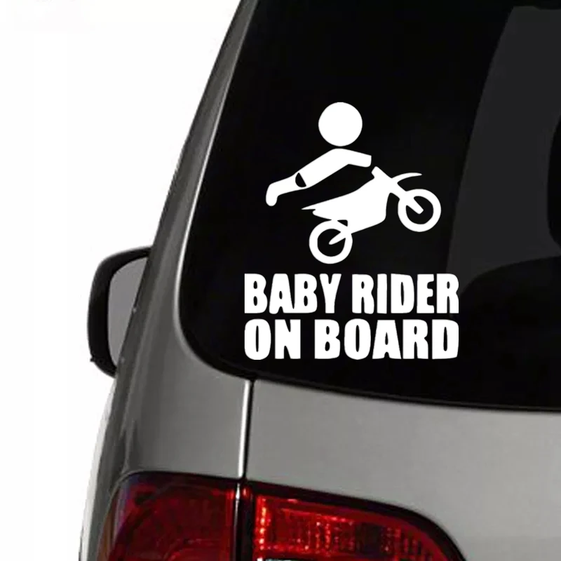 CK20119#15x18cm Baby Rider on Board Funny Vinyl Car Sticker Waterproof Car Decal Stickers on Car Truck Bumper Rear Window view 2