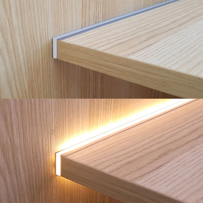 Built-in LED Strip Cabinet Layer Shelf 18mm Panel Edge Light Lamp 12V Invisible Up Down Beam Glow Cupboard Bookcase Backlight