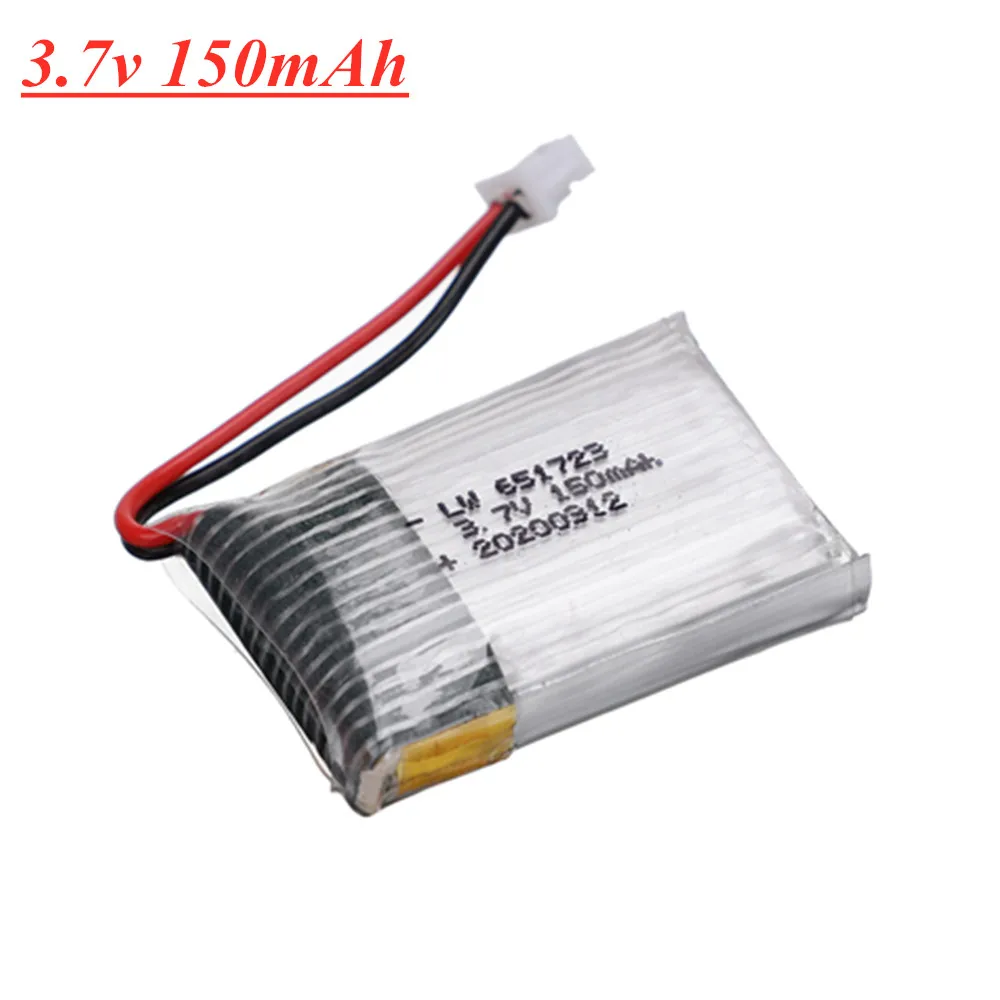 3.7V 150mAh 651723 For H20 Syma S8 M67 U839 RC Quadcopter Parts 3.7V Lipo Battery 150mAh with 1.25mm Plug