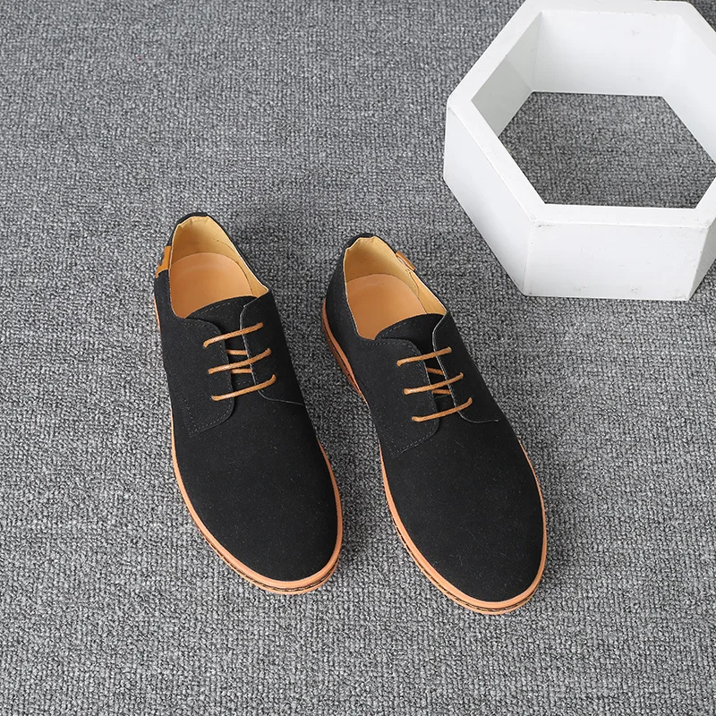 2022 Spring Suede Leather Men Shoes Oxford Casual Shoes Classic Sneakers Comfortable Footwear Dress Shoes Large Size Flats