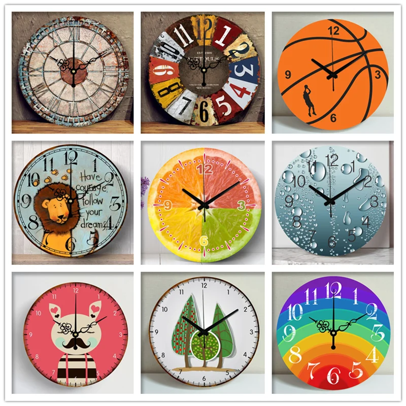 Nordic Retro Wall Clock Modern Shabby Style Chic Mechanism Watch Hanging Vintage Rust Decor Round Giant Clocks Living Room Home