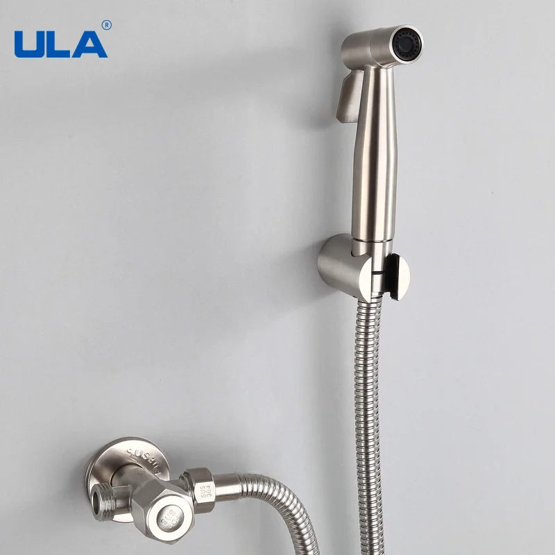 ULA Portable Bidet Sprayer Stainless Steel Toilet Faucet Bidet Bathroom Shattaf Valve Jet Set hygienic shower for ass G1/2
