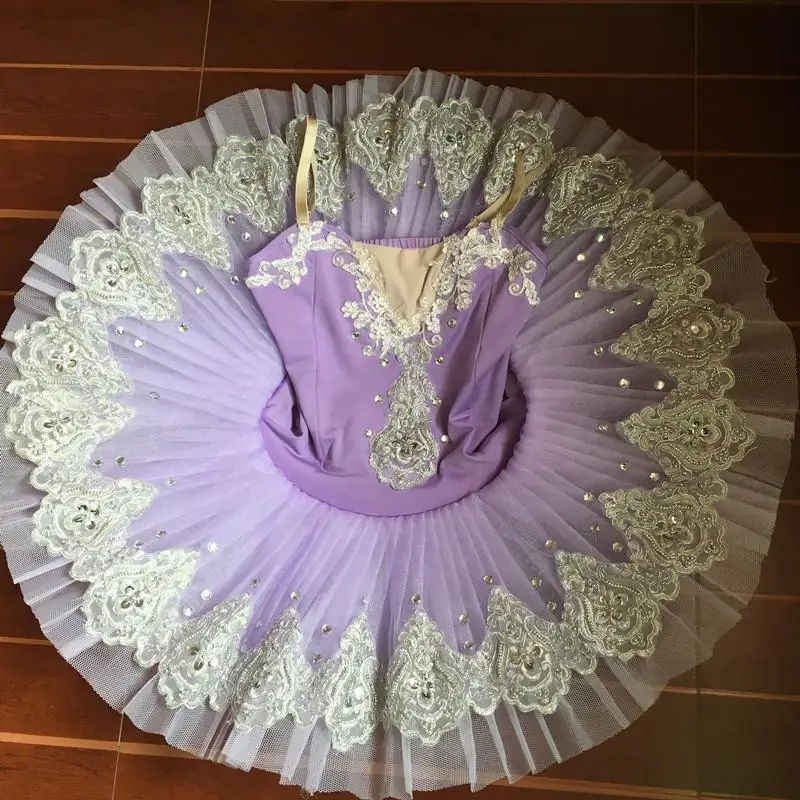 Professional Ballet Tutus Child Swan Lake Ballet Dance Clothes Girls Pancake Tutu Child Ballerina Figure Skating Dress Outfits