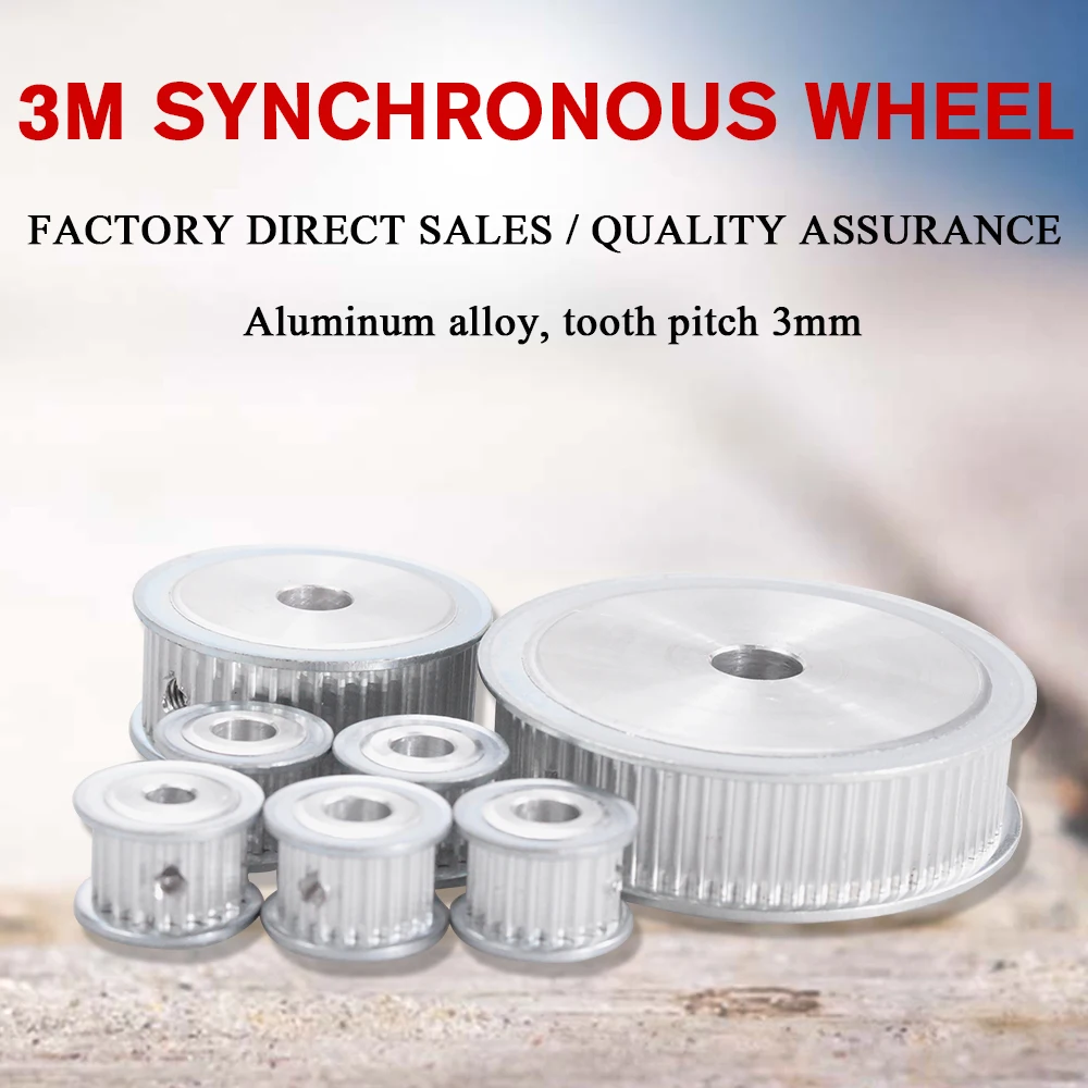 3M 30T Timing Pulley 5/6/6.35/8/10mm Bore Gear Pulley 3mm Pitch 11mm Belt Width Aluminum Alloy Synchronous Timing Belt Pulleys