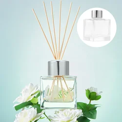 50ml Square Fragrance Containers Empty Diffuser Perfume Bottles Glass Essential Oil Cosmetic Container Relieve Stress Home Decor