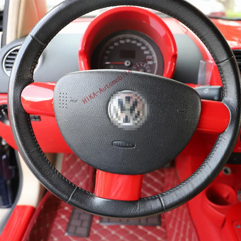 Für volkswagen VW käfer 2003-2010 schwarz carbon fiber Innen lenkrad molding trim abdeckung 2004 2005 2006 2007 2008 2009 – Detail 1
