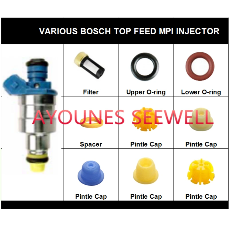 free shipping Fuel injector repair kits  for various bo*ch top TOP FEED MPI injector with 20pcs each components total 180pcs