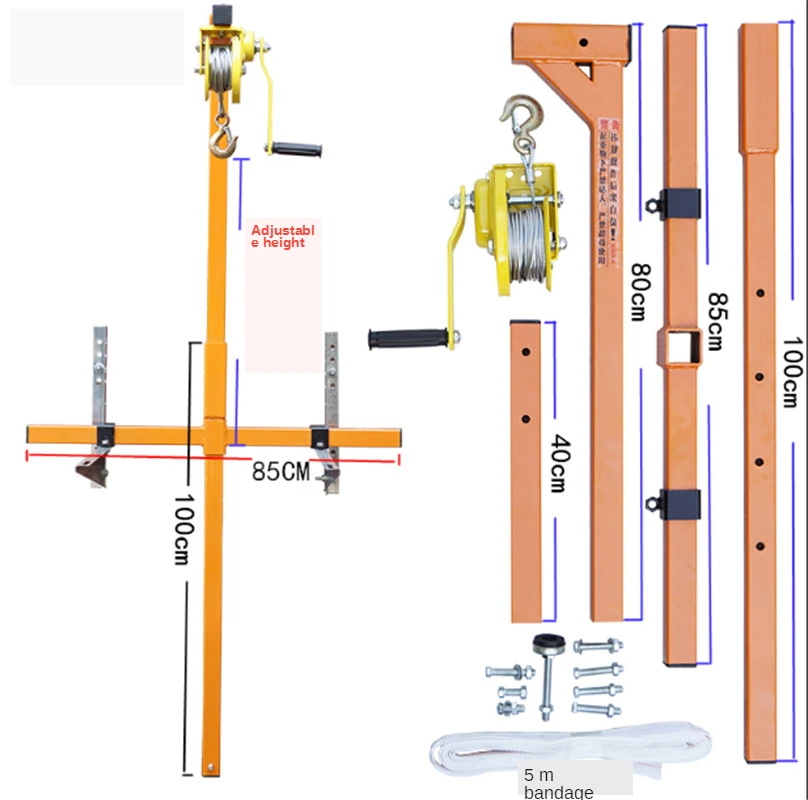 EU Delivery For Air Conditioners 10/15/20M Lifting Tool Crane Folding Self-locking Manual Winch Assembly  Installation of Tools