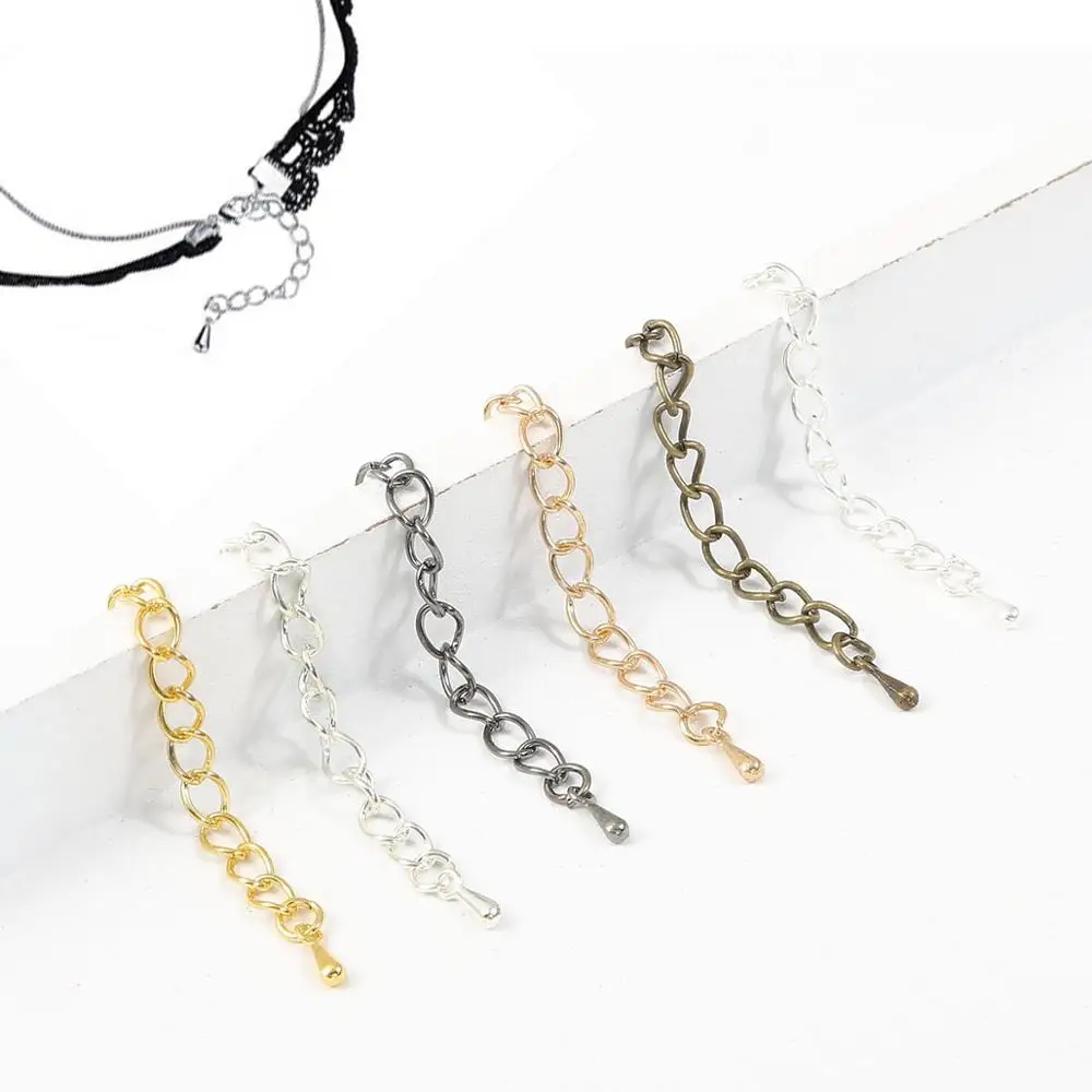 10pcs/lot 5.5cm Silver/Gold Tone Extended Extension Tail Chain Clasps Connector For DIY Jewelry Making Bracelet Necklace Earring