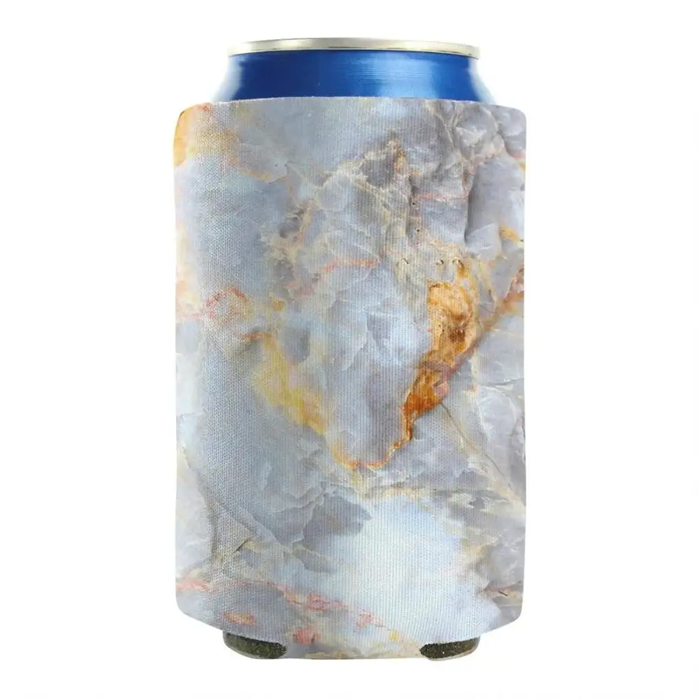 Promotional wholesale custom logo foldable sublimation blank 12oz insulated neoprene beer can cooler