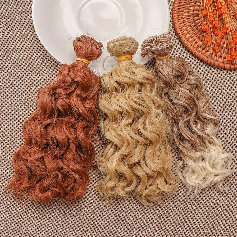 1 Pcs 1/6 1/4 1/3 Fashion Mini Tresses High-Temperature Screw Periwig Curly Wigs 15*100cm DIY Doll Hair Toy Toupee Kids Gifts