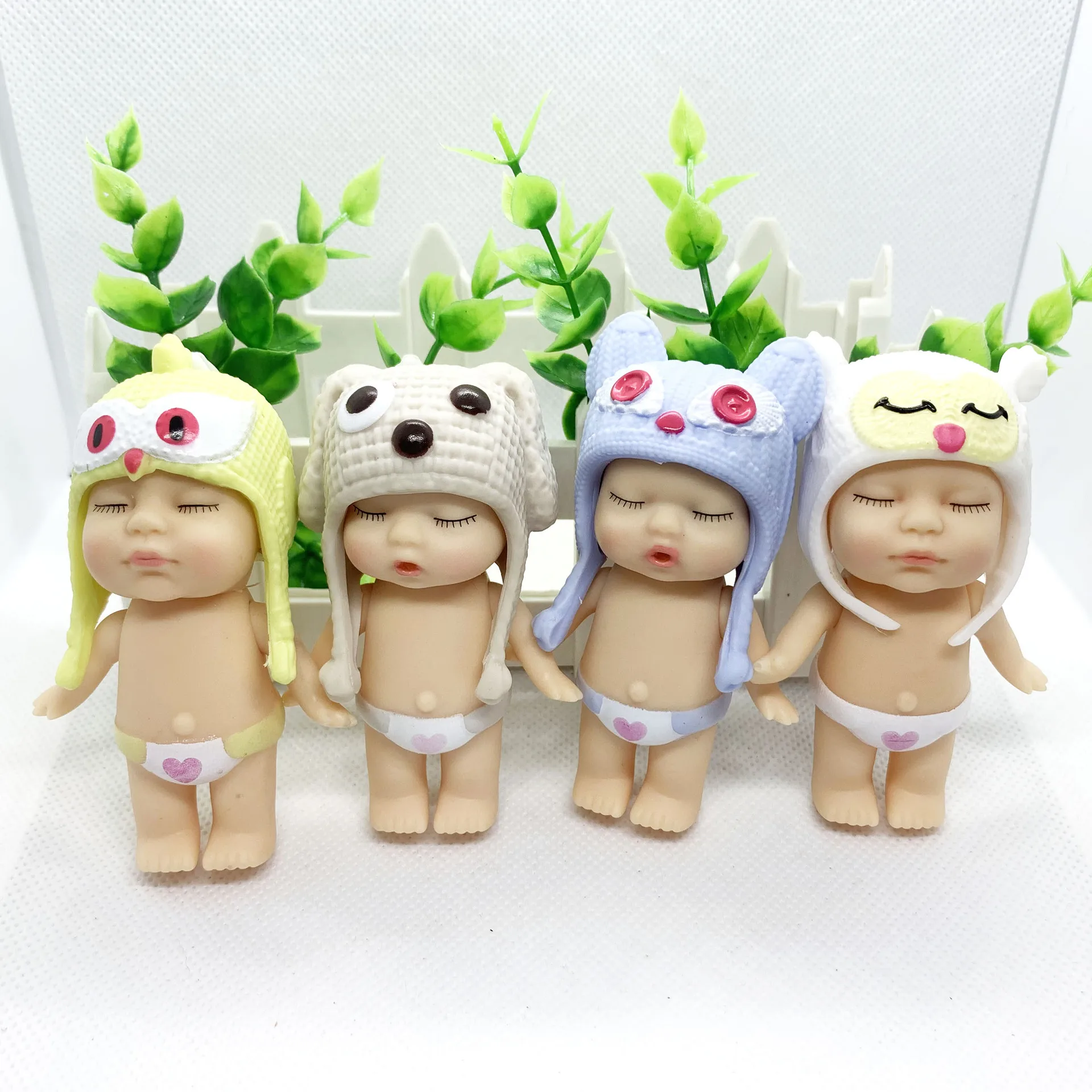 Random 6pcs Kawaii Cute Cupid Sleep Baby Mini Reborn Baby Birth Bieber Doll Action Figures Newborn Kids Children Girl Love Toys