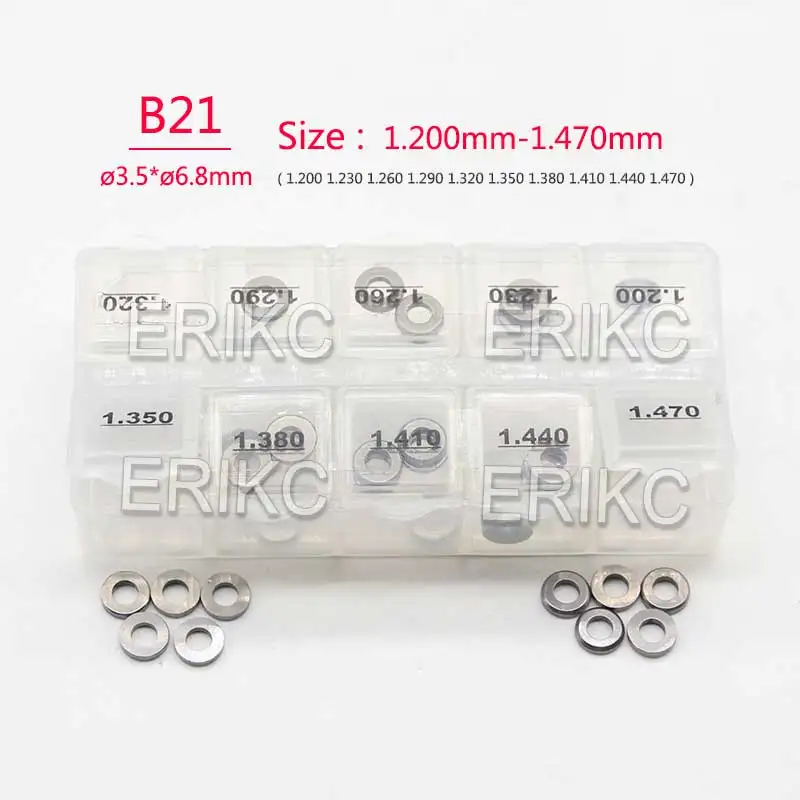 B21 Size 1.20mm-1.470mm Adjusting Shim B21 1.50mm-1.77mm Common Rail Injector Adjustment Shim Gasket Washer for DENSO