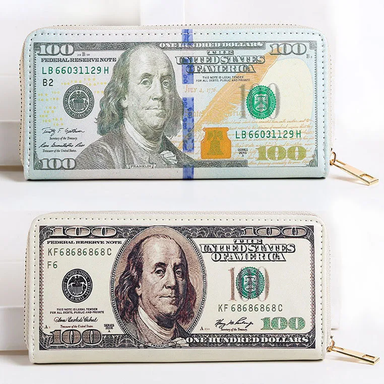 

Lady Purses Dollar Pattern Women Wallets Cards Holder Zipper Hasp Handbags Moneybag Coin Purse Wallet Billfold Dropshipping