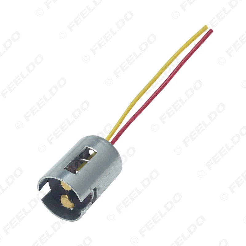 Feeldo conector ba15d para carro, conector de led para substituição de lâmpada com 10 peças, adaptador de suporte com fio de extensão