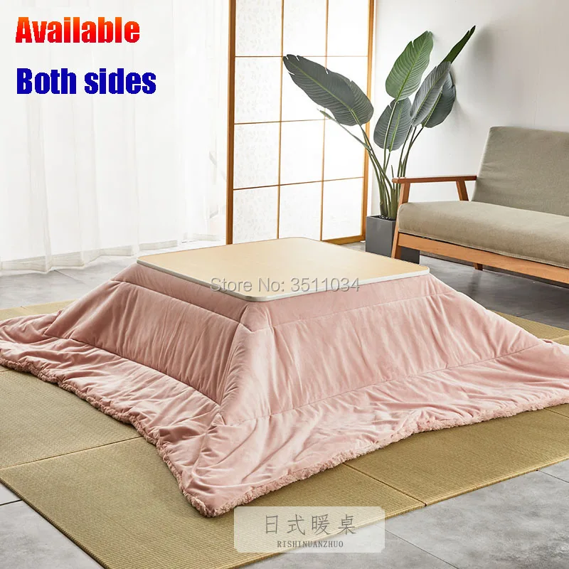 Nordic Dreamy Pink 190x190cm Kotatsu Futon Blanket Cotton Soft Quilt + 1pc Funto Carpet for Japanese Heating Table