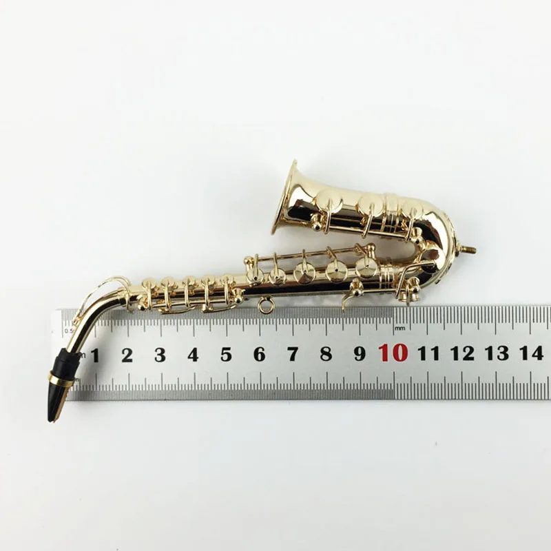 In Stock 1/6 Scale Figure Scene Accessories Mini Musical Instrument Miniature Gilded Saxophone with Box Model for 12'' Action