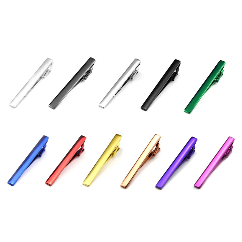 Mens Fashion Neck Tie Clips Tie Bars Metal Necktie Tack Pins for Father Husband Men Wedding Business Favor Gifts Multicolor 6cm