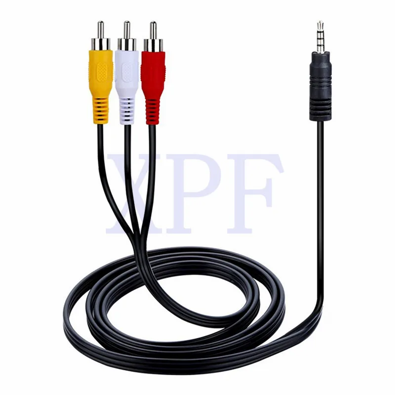 Jack 3.5 mm Male To 3 RCA Male Audio Video AV Cable 3RCA AV Cable For TV Box DVD CD Computer Sound Speaker Car 1.5M