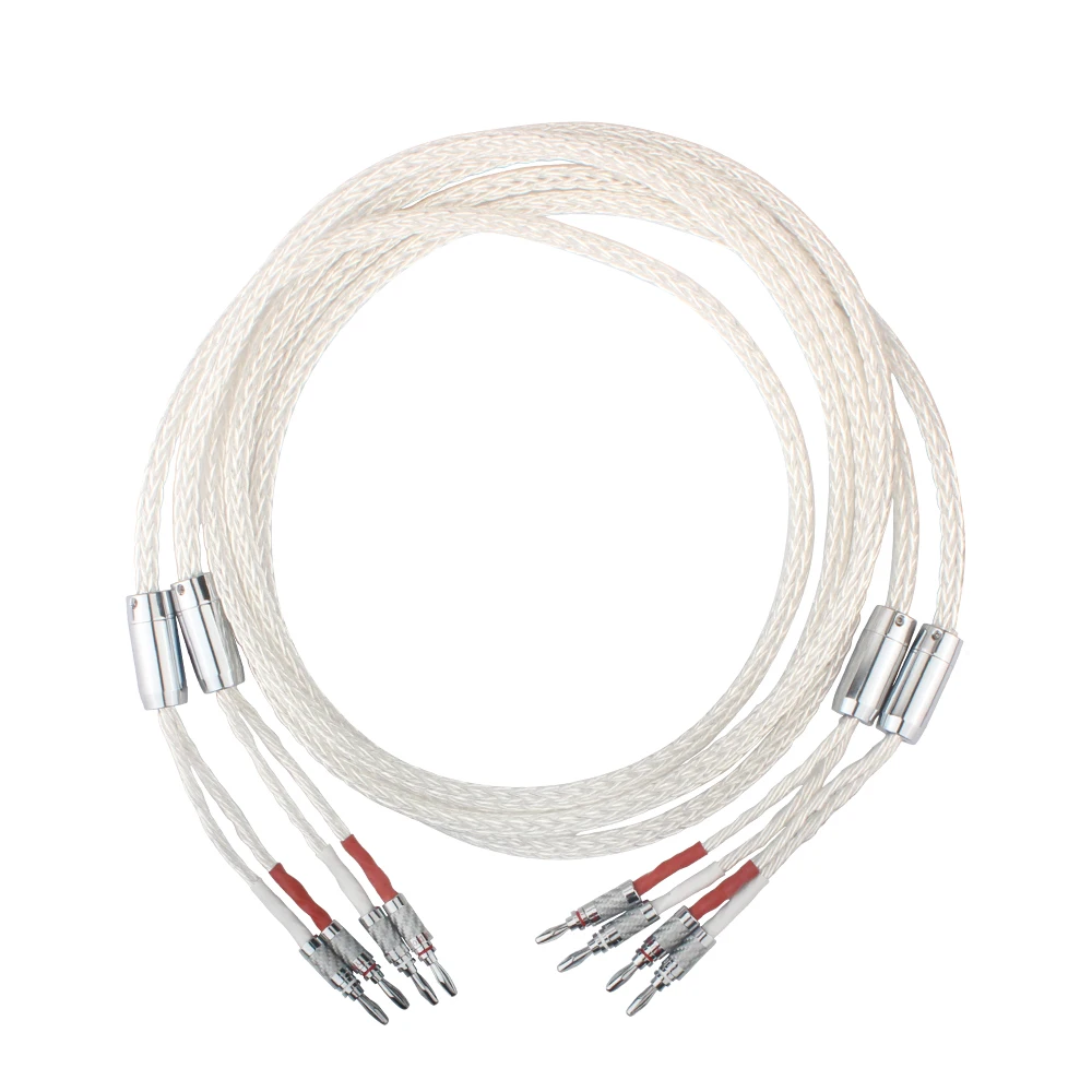 Yyaudio versilbertes HiFi 8ag-Lautsprecherkabel Hochleistungs-7nocc-Hifi-Lautsprecherkabel 1,5 m 2m 2,5 m 3m