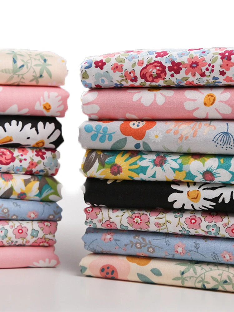 140CMx50CM floral Poplin cotton fabric crafts summer apparel dress patchwork fabric for hair bow sewing tissue cotton cloth