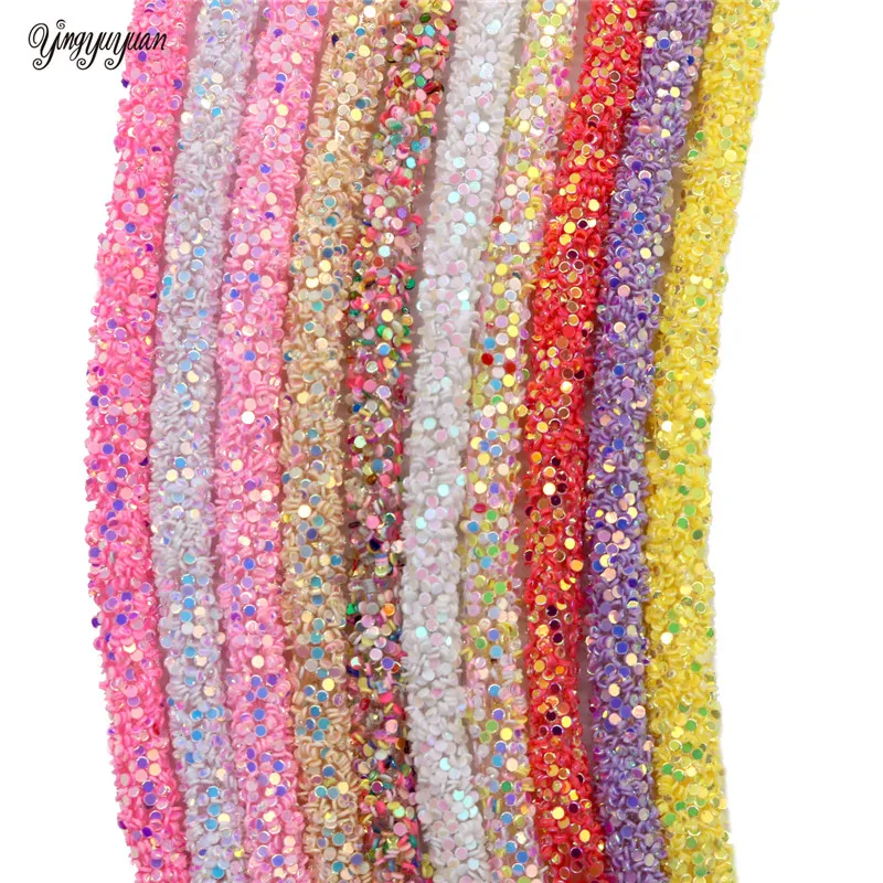 

1 Yard 6mm Glitter Sequins Rhinestones Soft Tube Cord Rope String for DIY Clothing Shoes Hat Jewelry Bracelet Party Decoration