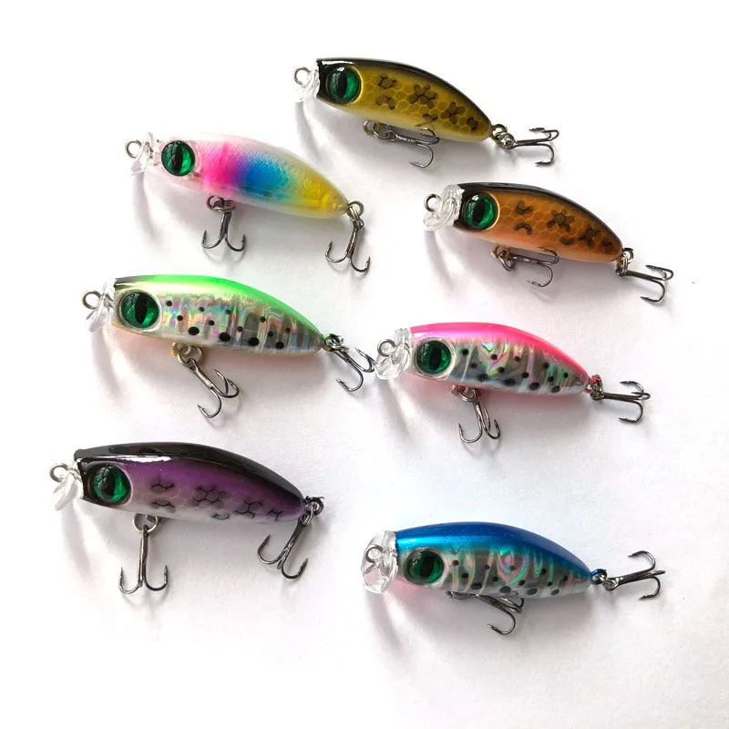 1PCS Popper Fishing Lure  Crankbait Hard Bait 4cm/2.6g Sinking  Lures Treble Hooks Transparent color  mini minnow Bait