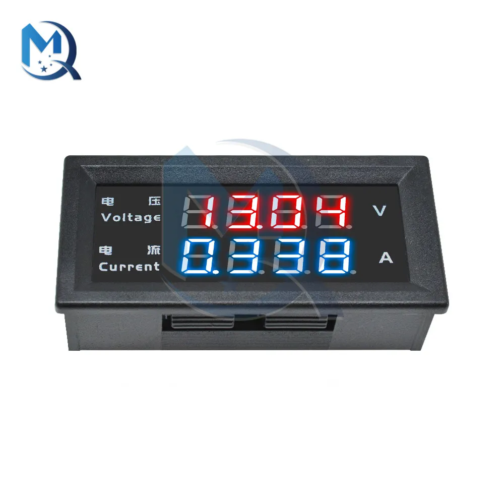 DC 4-30V M4430 4-digit Voltage Current Meter 0.28 inch 5 Wires Voltage Current Meter Tester Detector Car Red Blue Dual Display