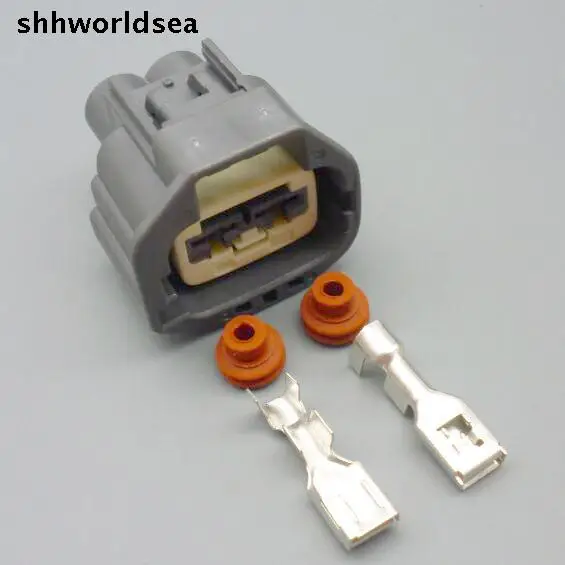 worldgolden 5/30/100sets 2 pin 6.3mm female waterproof automotive electrical connector 7283-5596-10