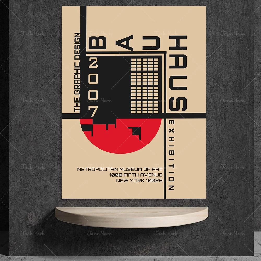 bauhaus art, exhibition poster, architectural bauhaus poster, geometric art, text style decor, magazine cover, home decoration