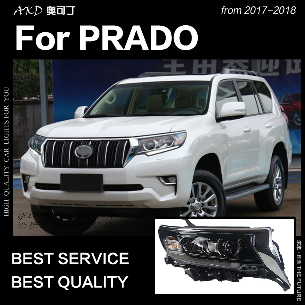 

AKD Car Styling for Toyota Prado Headlights 2017-2018 Dynamic Turn Signal LED Headlight LC200 DRL Hid Bi Xenon Auto Accessories