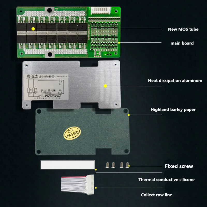 Bms 3s 12v porta comum com equilíbrio 30a 40a 60a placa de proteção para li-ion lipo inversor solar lâmpada de rua motocicleta começar