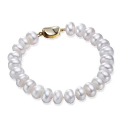 Dainashi 2024 New Arrival 8-9mm Bread Bead Freshwater Pearl Bracelets With 925 Sterling Silver Clasp For Women,White Pink Purple