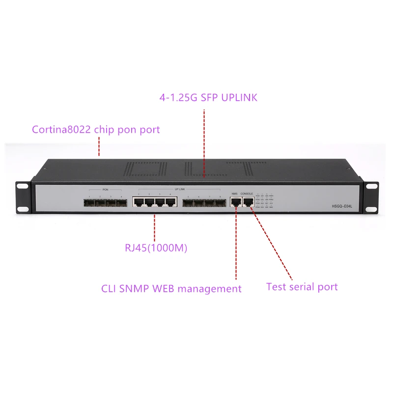 

4 PON-порт, Φ-порт 4 pon-порт, 4 SFP-слота epon OLT 10/100/мм-автопереговоров