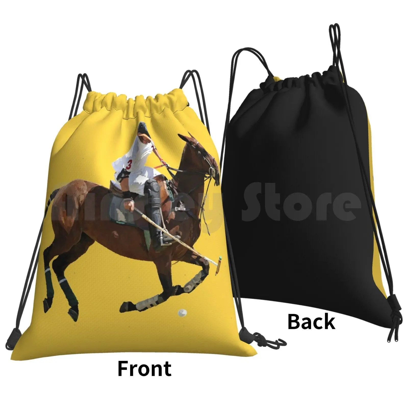 Sport Backpack Drawstring Bags Gym Bag Waterproof Player Cheval Team Cavaliere Pferdesport Horse Sport Koń Ratsastaja