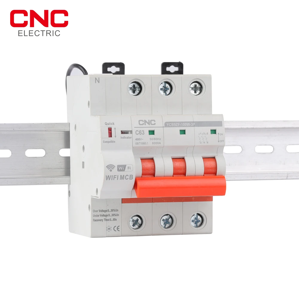 Imagem -03 - Trilho do Ruído do Cnc Tuya Wifi Temporizador do Disjuntor Controle Remoto App Interruptor Inteligente Automático Inteligente Interruptor Wifi Mcb