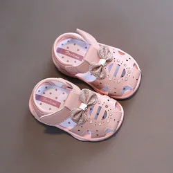 Summer Infant Soft Soled Squeaky Shoes Baby Front Wrapped Sandals Princess Shoes 1- 3 Years